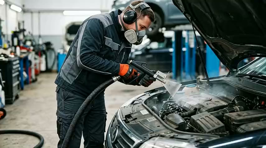 Motorraum reinigen