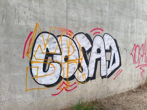 Graffitientfernung an Beton mit Trockeneis (Bild 2)