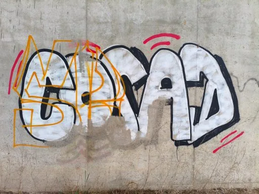 Graffitientfernung an Beton mit Trockeneis (Bild 7)